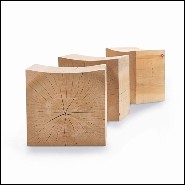 Stool made in a block of natural cedar trunk 154-Curvy Cedar