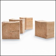 Stool made in a block of natural cedar trunk 154-Curvy Cedar