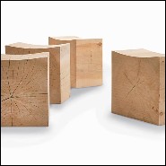 Stool made in a block of natural cedar trunk 154-Curvy Cedar