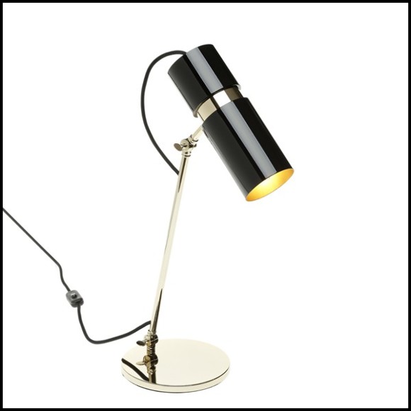 Table lamp with structure in polished brass and gold finish in the inside of the lamp shade 165-Erroll