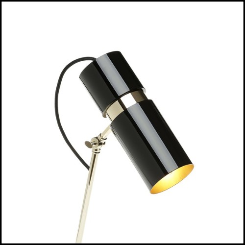 Lampe de table avec structure en laiton poli et finition dorée à l'intérieur de l'abat-jour 165-Erroll