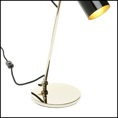 Table lamp with structure in polished brass and gold finish in the inside of the lamp shade 165-Erroll