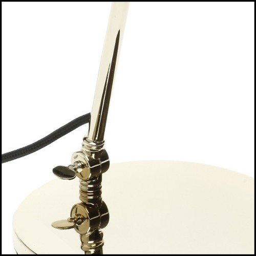 Lampe de table avec structure en laiton poli et finition dorée à l'intérieur de l'abat-jour 165-Erroll