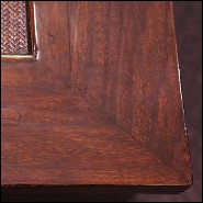 Bed or coffee table with frame in solid teak wood and buff varnished 76-Opium