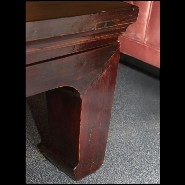 Bed or coffee table with frame in solid teak wood and buff varnished 76-Opium