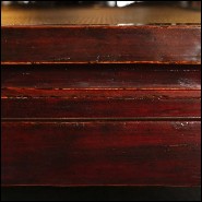 Bed or coffee table with frame in solid teak wood and buff varnished 76-Opium