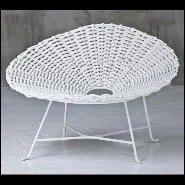 Armchair with base feet in black lacquered matt finish and seat in black plaited PVC 30-Nest Black