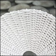 Armchair with base feet in black lacquered matt finish and seat in black plaited PVC 30-Nest Black