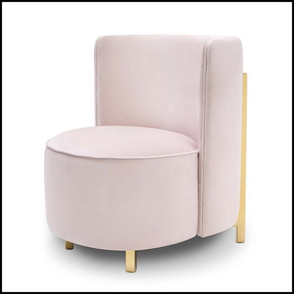 Armchair covered with light pink velvet fabric 162-Pinky
