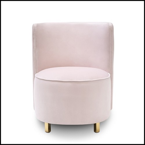 Armchair covered with light pink velvet fabric 162-Pinky