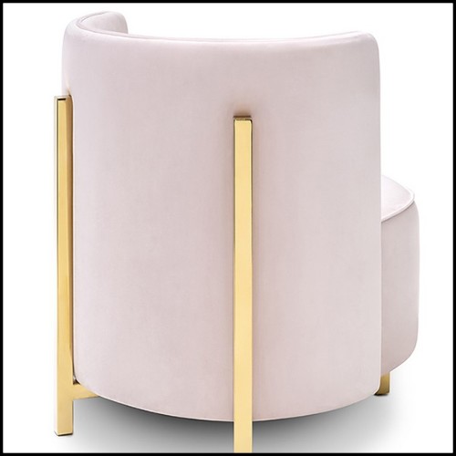 Armchair covered with light pink velvet fabric 162-Pinky