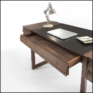 Bureau avec piétement en bois de noyer massif 154-Scribe