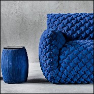 Armchair upholstered with foam in polyurethane covered by a polyester fibre quilting and a goose down 30-Smooth Blue