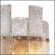Applique avec structure en laiton antique et verre soufflé à la main 24-Caprera