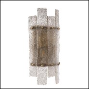 Applique avec structure en laiton antique et verre soufflé à la main 24-Caprera