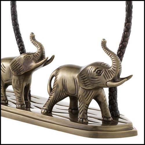 Candle Holder with structure in antique brass and bronze finish 24-Tri Elephant