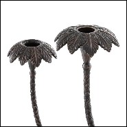 Candle Holder with structure in antique brass and bronze finish 24-Tri Elephant