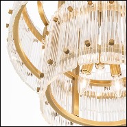 Chandelier with structure in antique brass finish and clear glass 24-Horny S and L