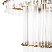 Chandelier with structure in antique brass finish and clear glass 24-Horny S and L