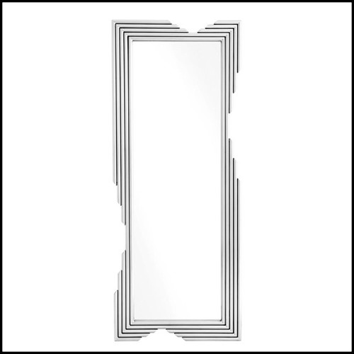 Mirror with polished stainless steel frame and mirror glass 24-Navarra