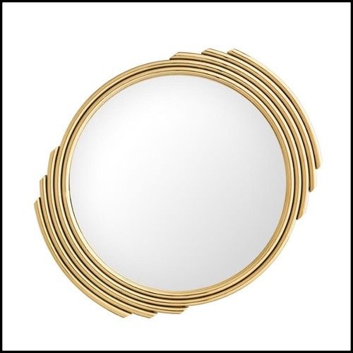 Mirror with stainless steel frame in gold finish or polished finish and mirror glass 24-Lino