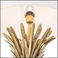 Table lamp with structure in antique gold finish and black granite base 24-Wheat Sheaf