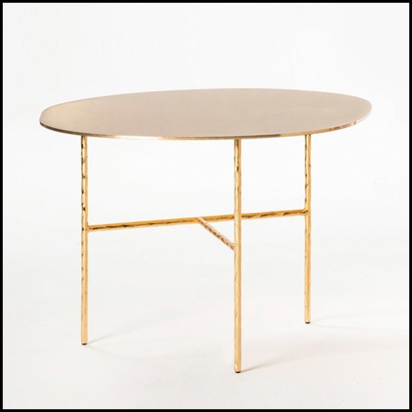 Table basse avec toute la structure en fer forgé avec finitions Gold 107-Quadruple Round