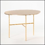 Table basse avec toute la structure en fer forgé avec finitions Gold 107-Quadruple Round