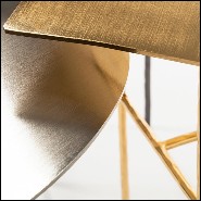Table basse avec toute la structure en fer forgé et finitions Gold ou nickel 107-Quadruple Square