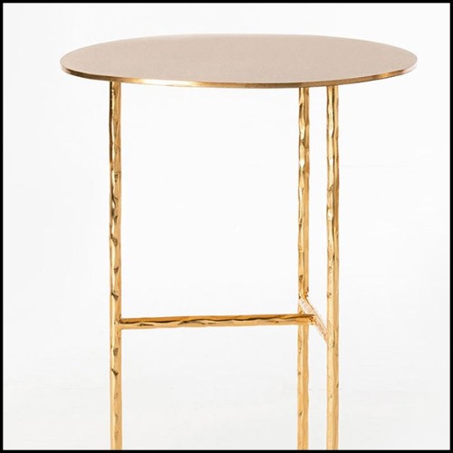 Side table with all structure in wrought iron in gold or nickel finish 107-Quadruple