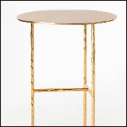 Side table with all structure in wrought iron in gold or nickel finish 107-Quadruple