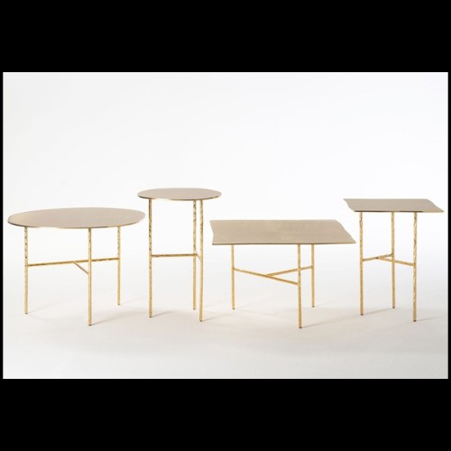Table d'appoint avec toute la structure en fer forgé et finitions Gold ou Nickel 107-Quadruple