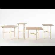 Table d'appoint avec toute la structure en fer forgé et finitions Gold ou Nickel 107-Quadruple