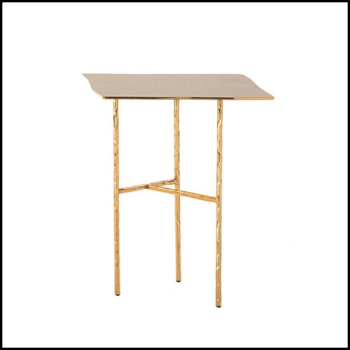 Side table with all structure in wrought iron in gold or nickel finish 107-Quadruple