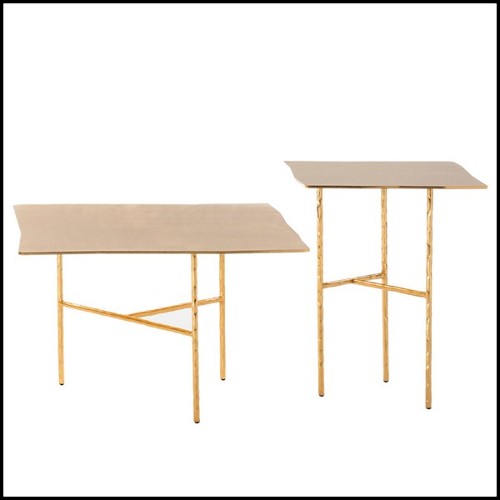 Table d'appoint avec toute la structure en fer forgé et finitions Gold ou Nickel 107-Quadruple