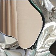 Mirror in high temperature fused mirror glass with painted polished metal frame and silvered back 146-Kinky Square