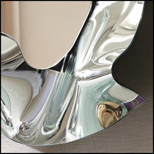 Miroir en verre miroir fondu à haute température avec cadre en métal peint vernis et dos argenté 146-Kinky Square