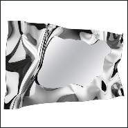 Mirror in high temperature fused mirror glass with painted polished metal frame and silvered back 146-Kinky Rectangular