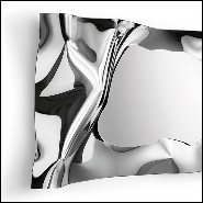 Mirror in high temperature fused mirror glass with painted polished metal frame and silvered back 146-Kinky Rectangular