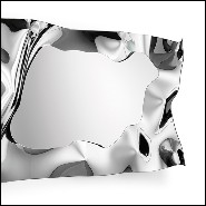 Mirror in high temperature fused mirror glass with painted polished metal frame and silvered back 146-Kinky Rectangular