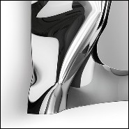 Mirror in high temperature fused mirror glass with painted polished metal frame and silvered back 146-Kinky Rectangular