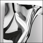 Mirror in high temperature fused mirror glass with painted polished metal frame and silvered back 146-Kinky Rectangular