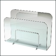 Magazine rack casted in one slab of curved clear glass in 10 mm thickness 146-Air