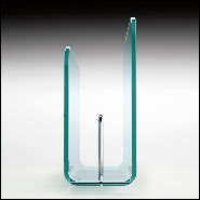 Magazine rack casted in one slab of curved clear glass in 10 mm thickness 146-Air