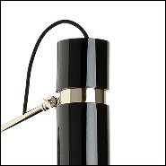 Applique avec structure en laiton poli et abat-jour avec intérieur finition Gold et extérieur finition laqué noir 165-Eroll