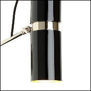 Applique avec structure en laiton poli et abat-jour avec intérieur finition Gold et extérieur finition laqué noir 165-Eroll