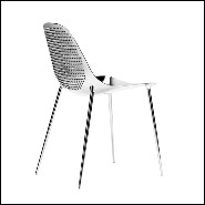 Chaise en aluminium chromé brillant avec ongles pointus chromés à l'arrière 107-Rock'n Roll