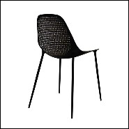 Chair in polished chromed aluminium with chromed pointed nails at back 107-Rock'n Roll