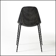 Chair in polished chromed aluminium with chromed pointed nails at back 107-Rock'n Roll