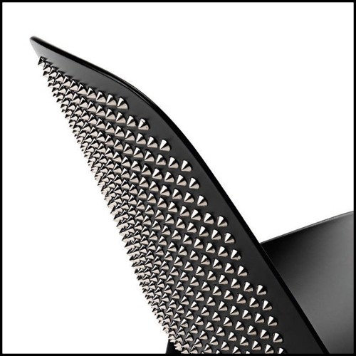 Chair in polished chromed aluminium with chromed pointed nails at back 107-Rock'n Roll